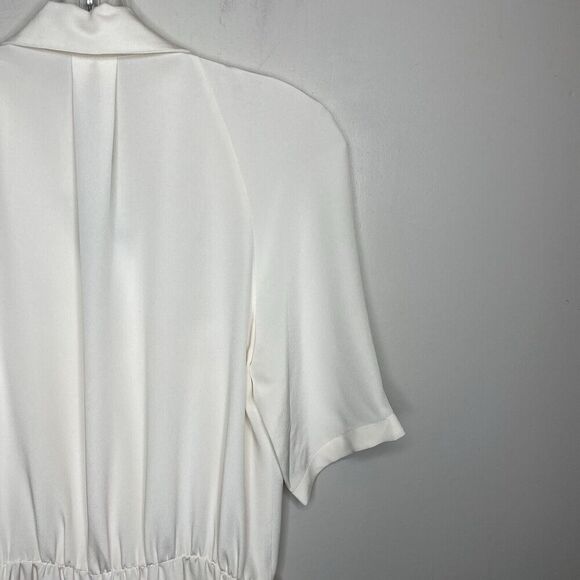 DEREK LAM Tuta Romper Women 4 Ivory Button Front NEW 100% Silk - Picture 9 of 15